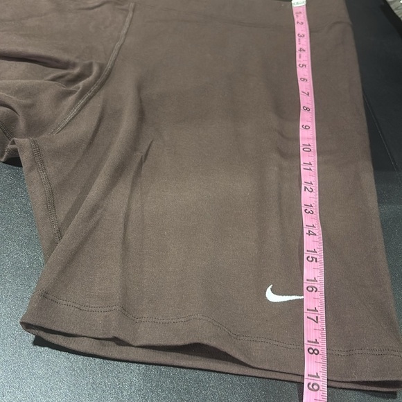 Nike Tight Fit Mid Rise short length stretch shorts, embroidered logo, 8” inseam - Picture 6 of 6